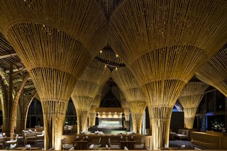 Inside Vietnam's Hay Hay restaurant and bar at The Naman Retreat hotel.