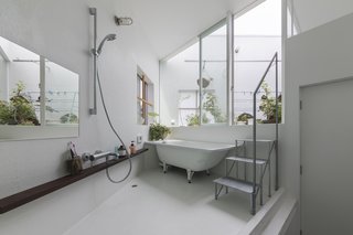 A bathroom leads out to one of the roof terraces.