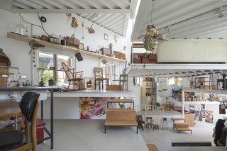 The different platforms give the family freedom to organize their furniture and possessions however they want.