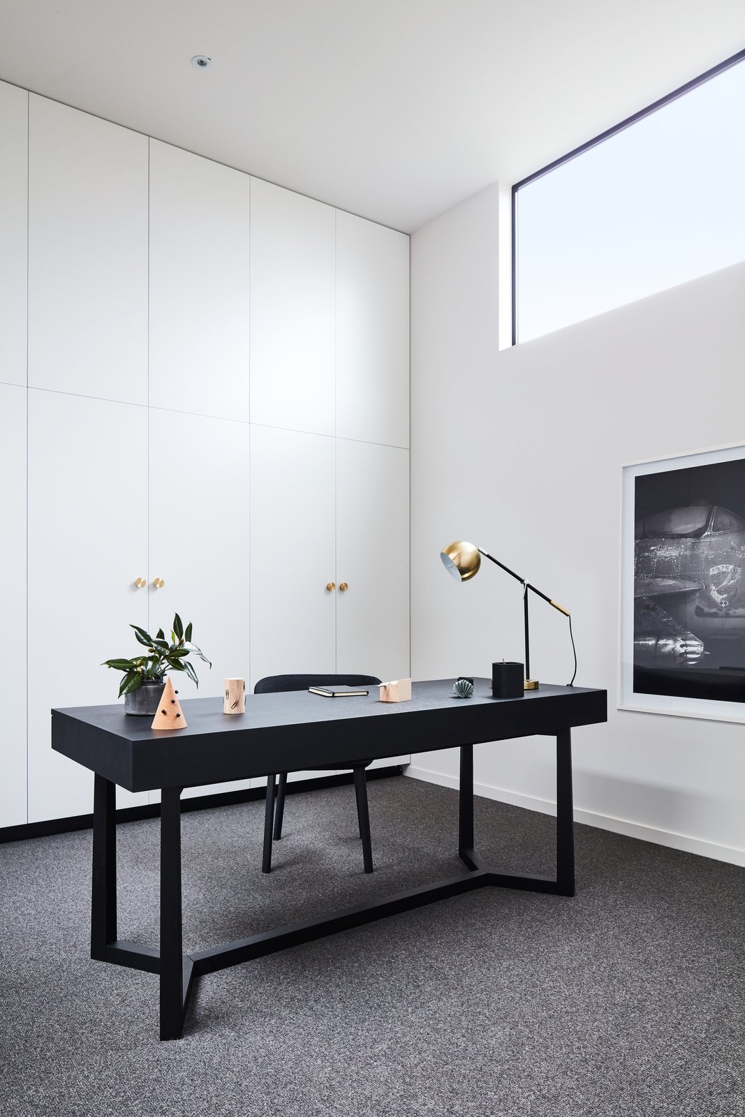 A peek at the study room that houses a clerestory window.