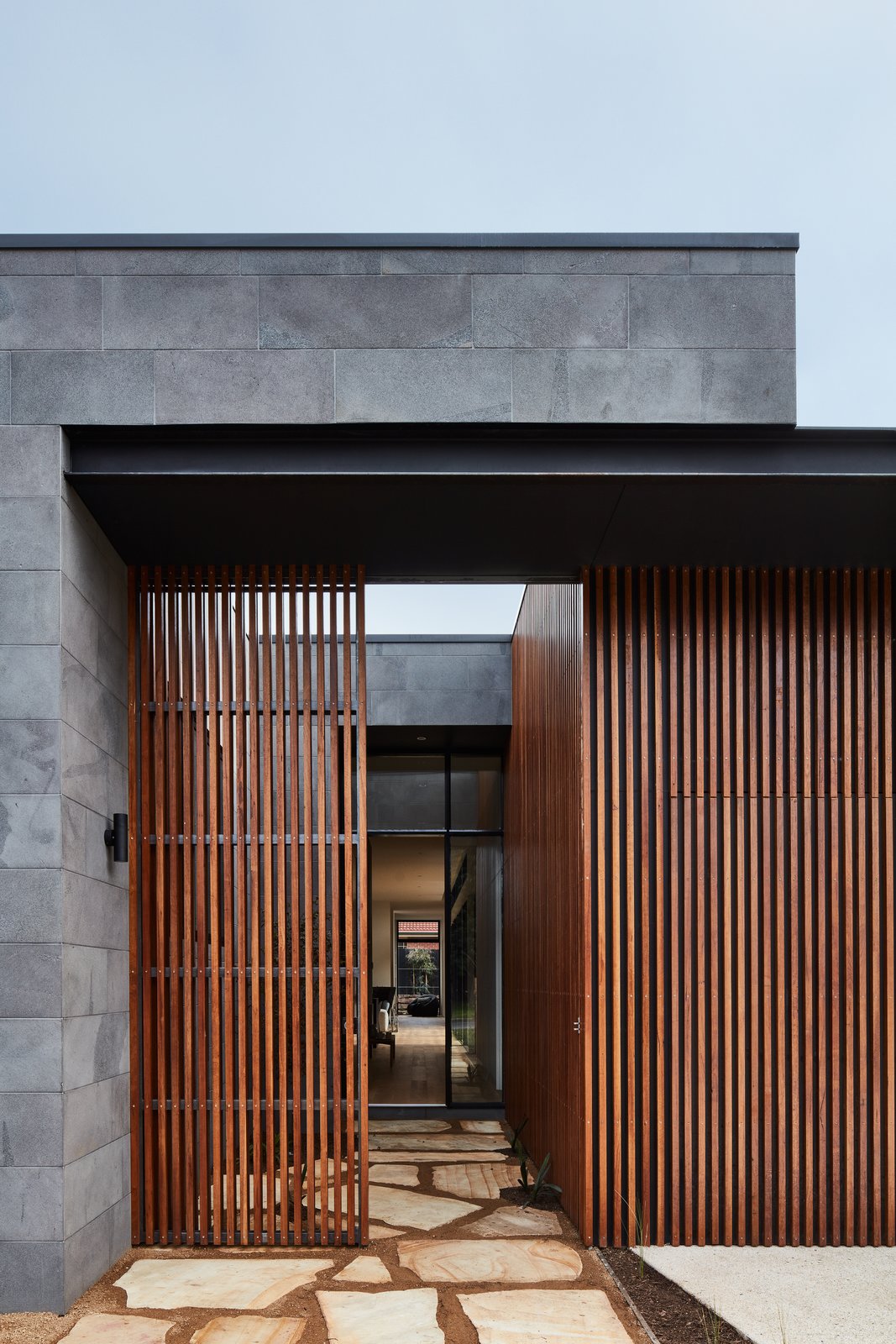 A look at the beautiful wooden door at the front of the house.