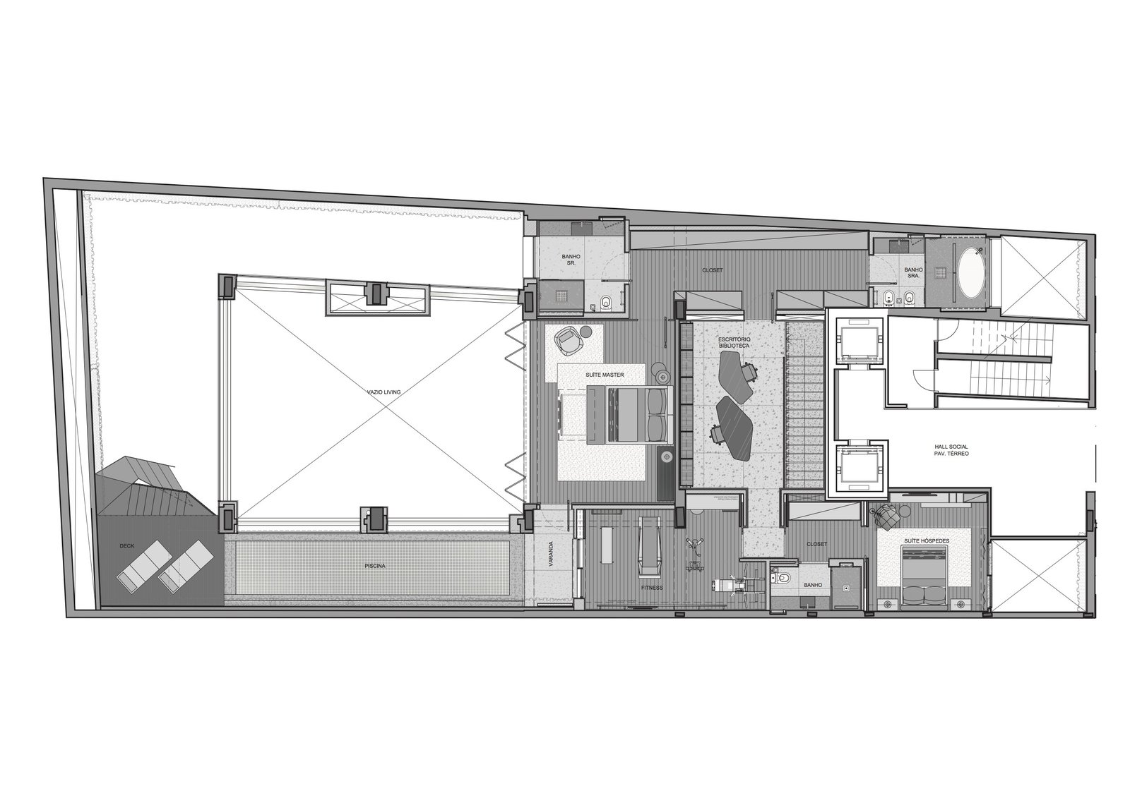 Upper level floor plan.