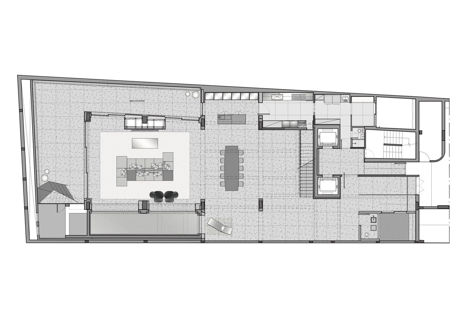 Lower level floor plan.