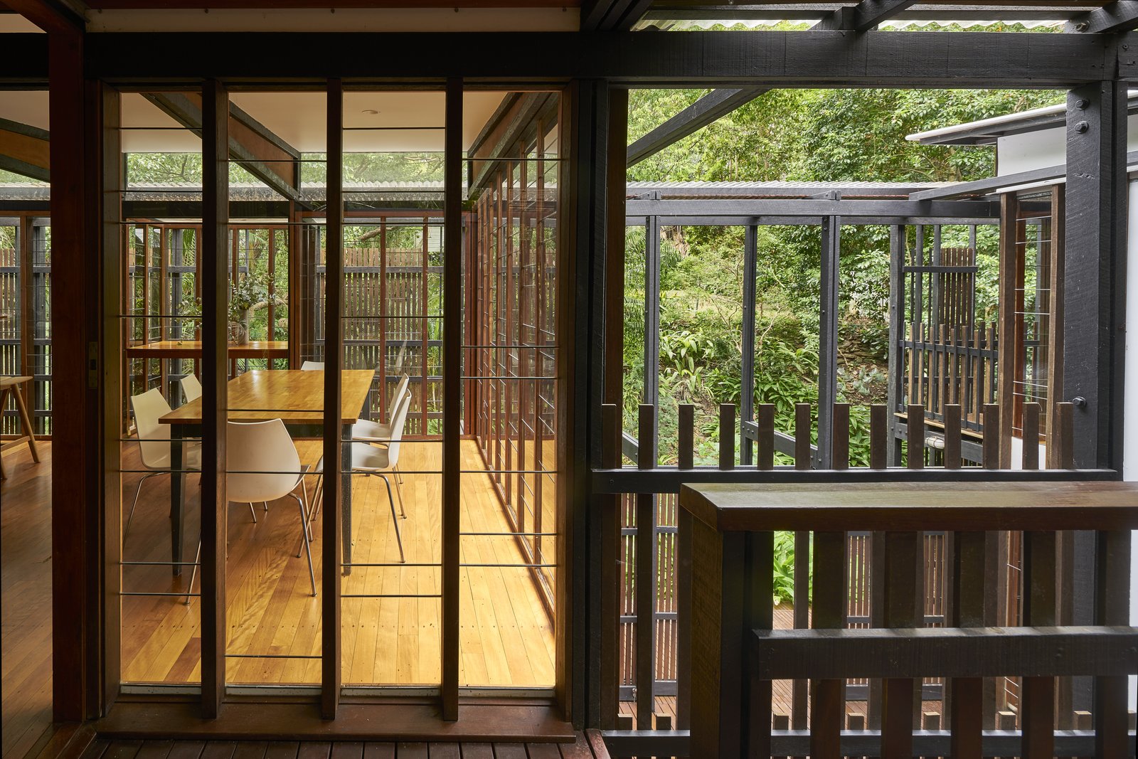 Stairs and corridors weave through outdoor areas to create a sensual, tropical-resort ambience.