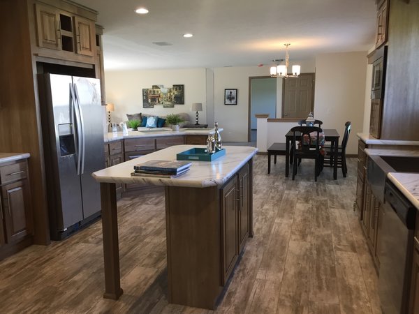 Interiors of a prefab home by D&amp;W Homes.