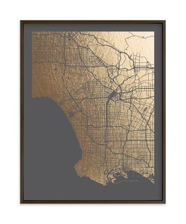 Los Angeles Map foil art print by Alex Elko Design 