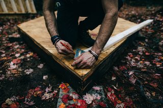 Today, Witzling still uses salvaged scraps from local lumber mills and building sites, as well as materials from nature—such as moss for roof cover—for his cabins.