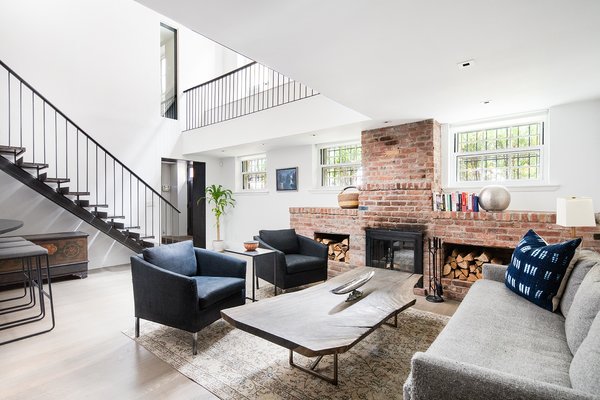 A closer look at the main living space. Upstairs is a 600-square-foot wraparound mezzanine.