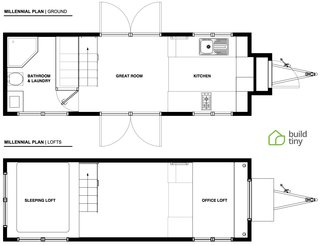 The floor plan of the Millennial Tiny House. 