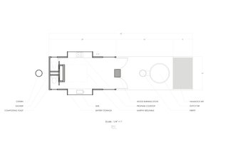 Floor plan drawing of the Lost Whiskey Cabin.