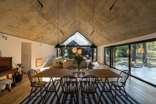 The home's ceilings are made from concrete.