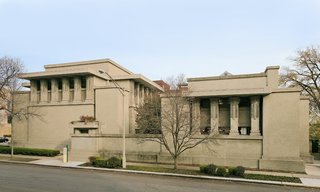 Unity Temple, view of west elevation.