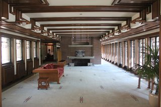 Frederick C. Robie House, View of main floor facing east.