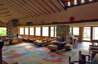 Taliesin, view to the northeast across living room.