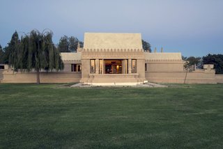 Hollyhock House, view of west elevation.
