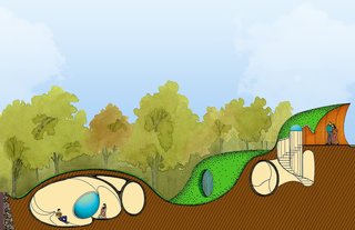 Organic house cross section diagram