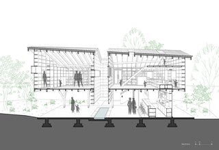 Mountain House in Mist sectional drawing