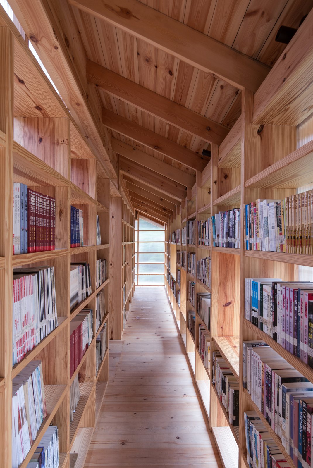 Photo 12 of 19 in A Transparent Library Gleams at the Center of a