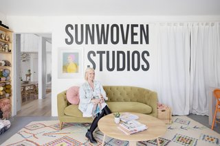 Erin Barrett is a self-taught weaver and textile and interior designer who runs her own business from from two studio spaces within the house.