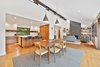 Modern home with Dining Room, Table, Chair, Stools, Ceiling Lighting, Pendant Lighting, and Medium Hardwood Floor. Dining room Photo 7 of Portola Valley