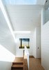 Modern home with Living Room, Ceiling Lighting, Cork Floor, and Painted Wood Floor. The plan is super efficient but with gracious moments. This was also family's home for four generations, so preserving the house’s original shape and honoring that history was important factor in the design process. Photo 4 of Space-Efficient San Francisco Renovation