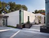 Custom steel corner windows, steel planters, limestone stairs. Photo 5 of Vance Lane Residence modern home