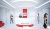 The interior is dominated by white color, as a representation of cleanness. The smooth, curvy entrance hall expands into the waiting room. The red design elements are derived from the two-colored logo of the clinic.
Despite the limitations presented by formerly existed layout, to which the new aesthetics had to be applied, current design came to life as a harmonious piece of its own.
Photo 3 of Kuzanov Clinic modern home