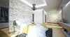Previously existing walls were brought down, in order to create an open space, unifying a kitchen, a dining room and a living room. Merging aesthetic continues on to the bedroom, where two sinks and the wardrobe become the part of the room, as opposed to traditional approach of keeping them locked away from eye.
The apartment overlooks the city and the mountains, and for the outer visual richness to be fully embraced, the windows were enlarged to the wall scale.
Photo 8 of Double N Residence modern home
