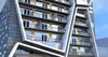 The framework of the apartment building is intercepted by the large, polygon shaped forms. Each one of these massive structures is irregularly angled in relation to the basic structure, giving the exterior more volume and a sense of movement.
The first 4 floors are elongated in the back and are assigned to the garage. This was the fundamental idea, upon which the rest of the space was built.
Photo 7 of R01 Hyper modern home