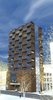 The apartment building is modular. Every module was individually designed, in a manner that they would harmoniously grow into each other, creating the unified sculptural space. The facade wall of each bedroom is leaning out, blocking the view from the residents' balcony to the neighboring one, stressing the idea of privacy as a focal concept for the structure.
First 4 floors are elongated in the back and are assigned to garage. This was the fundamental idea, upon which the rest of the space was built.
Photo 4 of R02 Modular modern home