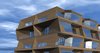 The apartment building is modular. Every module was individually designed, in a manner that they would harmoniously grow into each other, creating the unified sculptural space. The facade wall of each bedroom is leaning out, blocking the view from the residents' balcony to the neighboring one, stressing the idea of privacy as a focal concept for the structure.
First 4 floors are elongated in the back and are assigned to garage. This was the fundamental idea, upon which the rest of the space was built.
Photo 5 of R02 Modular modern home