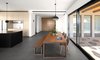 Modern home with Dining Room, Bench, Ceramic Tile Floor, Ceiling Lighting, Table, and Chair. Ravit Dvir Architecture and Design Photo 6 of The house in Mei Ami