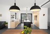 Modern home with Kitchen, Marble Counter, Ceiling Lighting, Ceramic Tile Floor, and Wood Counter. Ravit Dvir Architecture and Design Photo 9 of The house in Mei Ami