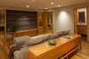 Felt wall art with concealed in-ceiling projector screen above Photo 4 of California Contemporary Home modern home