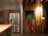 Modern home with Kitchen, Wood Counter, Refrigerator, Wood Cabinet, and Track Lighting. Kitchen/Dining Photo 13 of Santa Fe East Side Home