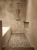Modern home with Bath Room, Concrete Floor, Drop In Tub, Open Shower, Ceiling Lighting, Recessed Lighting, and Concrete Wall. Master Bath Shower Photo 11 of Santa Fe East Side Home