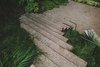 Steel stairs flowing through native grasses Photo 9 of Twin Lake Residence modern home