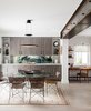 Modern home with Dining Room, Chair, Table, Ceiling Lighting, and Light Hardwood Floor. Dining Area with Bar Beyond. Backsplash by Artist. Photo 7 of Artist Residence