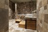 Modern home with Bath Room, Tile Counter, Ceramic Tile Floor, Vessel Sink, Drop In Tub, Ceiling Lighting, Accent Lighting, and Ceramic Tile Wall. Bathroom Photo 10 of 57 Drawers