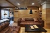 Modern home with Living Room, Sofa, Coffee Tables, Bookcase, Ceiling Lighting, Pendant Lighting, and Medium Hardwood Floor. Living room Photo 9 of 57 Drawers
