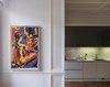 Modern home with Kitchen, White Cabinet, Engineered Quartz Counter, Accent Lighting, Colorful Cabinet, Dark Hardwood Floor, and Drop In Sink. View on the kitchen Photo 3 of Maison de Maitre - Brussels