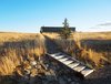 Modern home with Outdoor, Field, Grass, Landscape Lighting, and Wood Patio, Porch, Deck. Path to house Photo 12 of Little Box on the Prairie