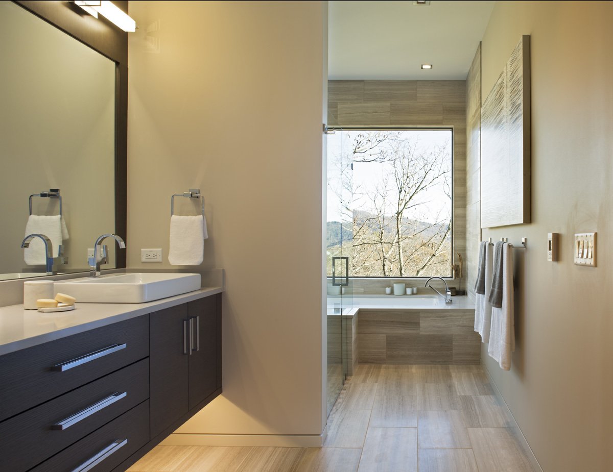 A bathtub with a view at The Prive, Asheville, North Carolina.
