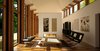 Modern home with Sofa, Coffee Tables, Medium Hardwood Floor, Chair, Gas Burning Fireplace, Standard Layout Fireplace, Windows, and Wood. Interior Rendering Photo 2 of River House