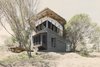 Modern home with Desert, Trees, Slope, Exterior, Brick Siding Material, House, and Metal Roof Material. A Workshop - Toodyay Shack Photo of Toodyay Shack