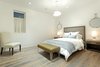 Modern home with Bedroom, Bed, Pendant Lighting, Night Stands, Bench, Chair, and Medium Hardwood Floor. Guest Room Photo 2 of Historic Hallam