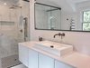 Modern home with Bath Room, Engineered Quartz Counter, Concrete Floor, Vessel Sink, Open Shower, Ceiling Lighting, Accent Lighting, Porcelain Tile Wall, Enclosed Shower, and One Piece Toilet. M A S T E R B A T H
steel shower + mirror frame.
concrete floor tiles Photo 5 of Brentwood