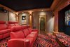 Custom Woodwork, Custom Movie Room Photo 13 of Contemporary Timber Frame Home Overlooking Twin Waterfalls modern home