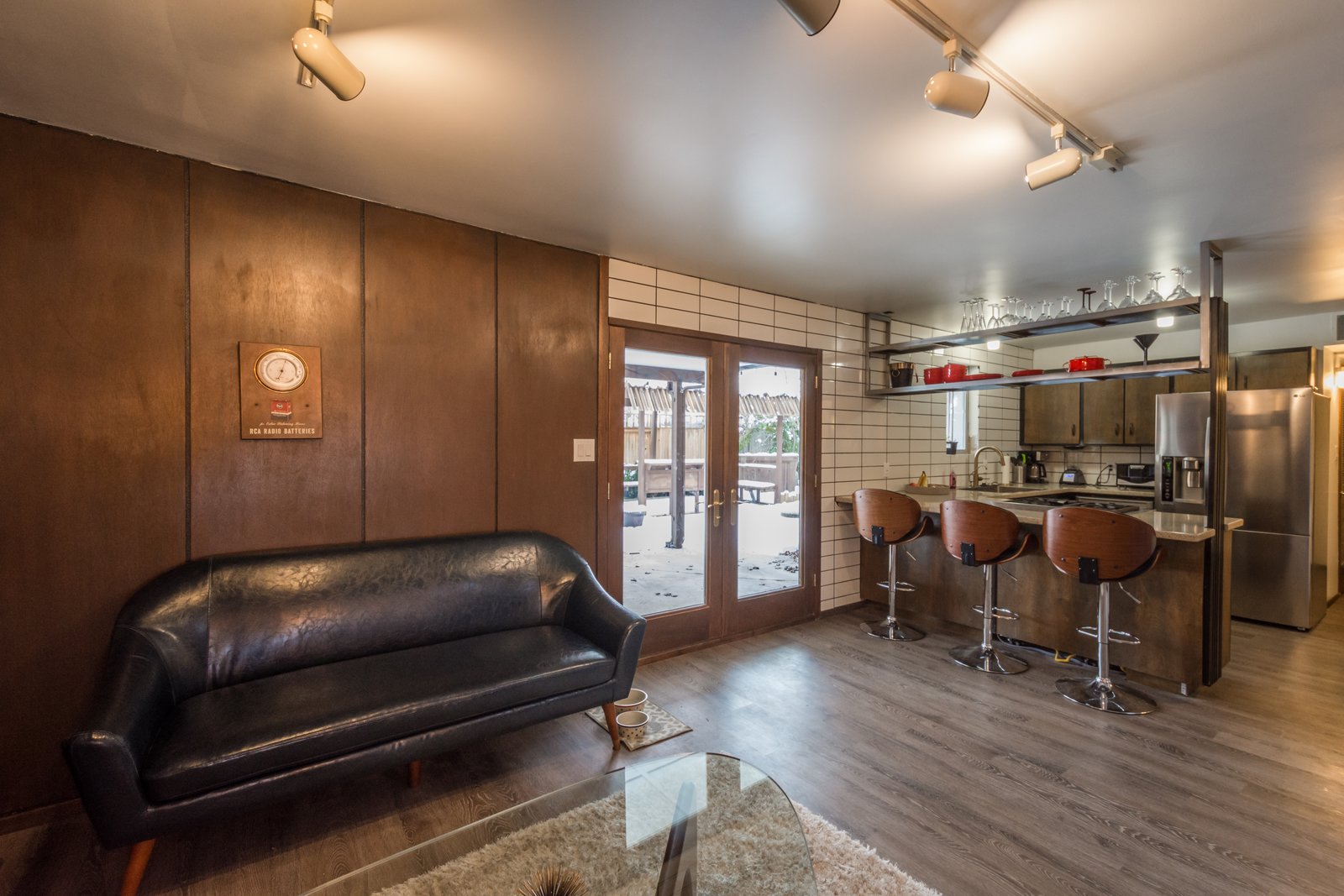 View from sitting area to kitchen