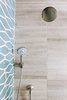 Modern home with Bath Room, Marble Wall, Porcelain Tile Wall, and Mosaic Tile Wall. Marble 12 x 24 tiles met with Fireclay Tiles' wave pattern in color Nautical. Photo 2 of Catching Waves In San Francisco